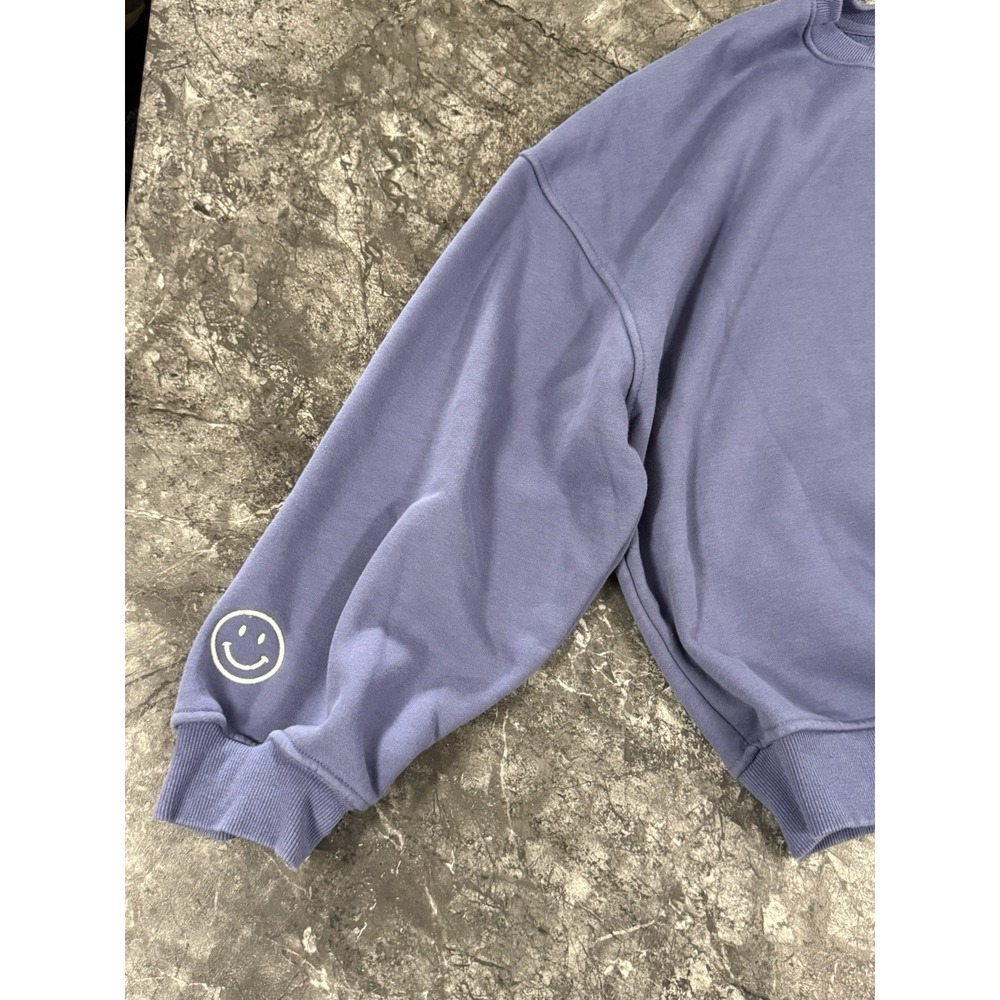 Altar'd State Do What Makes You Happy Fleece Lined Oversized Sweatshirt Purple L - Picture 5 of 11